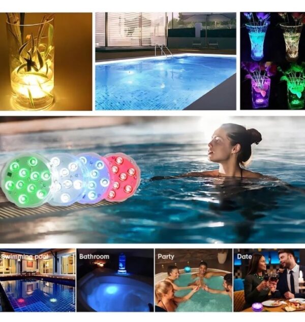 Luz Led Rgb Sumergible Piscina Acuario Control Remoto - Imagen 3