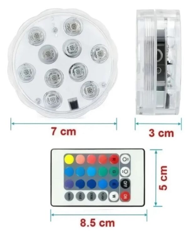 Luz Led Rgb Sumergible Piscina Acuario Control Remoto - Imagen 5