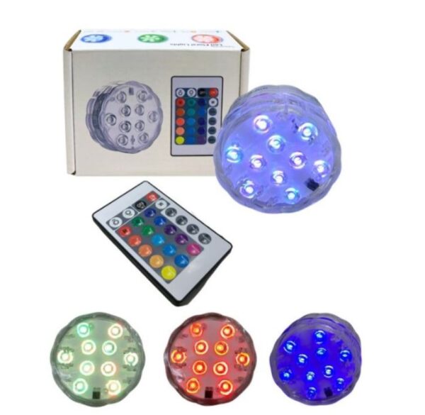 Luz Led Rgb Sumergible Piscina Acuario Control Remoto