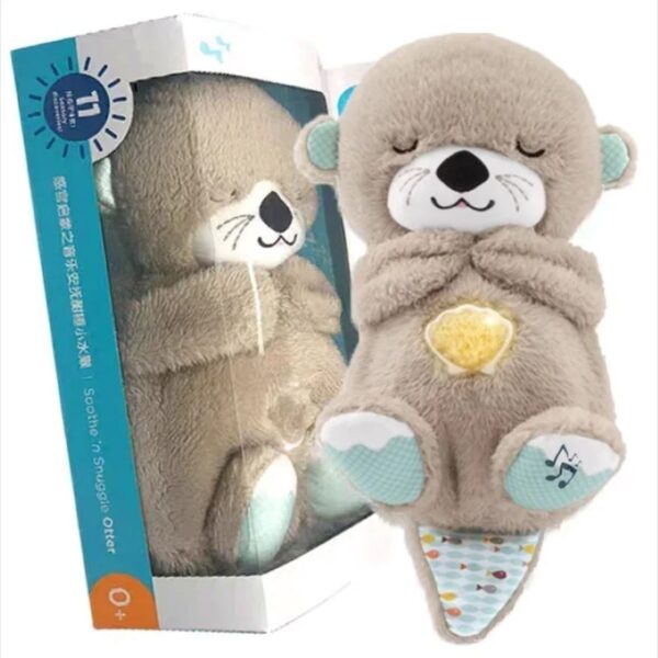 Peluche Nutria Que Respira Y Tranquiliza Sonido Anti Estres Beige - Imagen 4