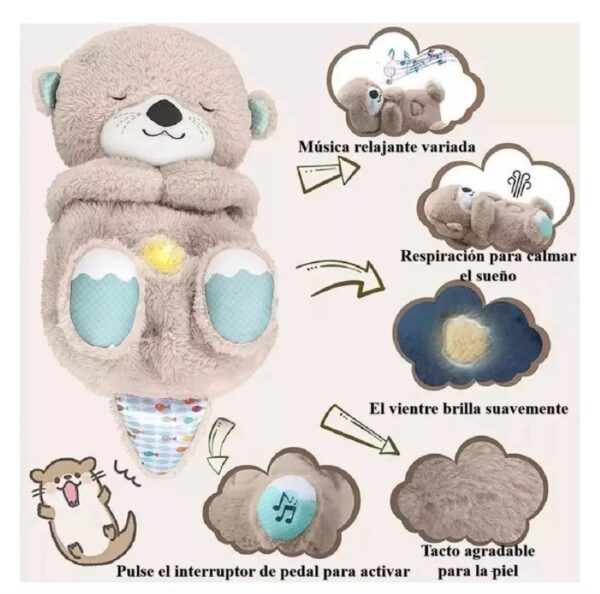 Peluche Nutria Que Respira Y Tranquiliza Sonido Anti Estres Beige - Imagen 3