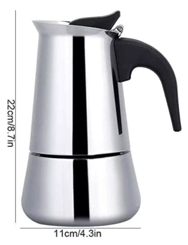 Cafetera Espresso Maker 9 Tazas Manual Plateada Italiana - Imagen 3