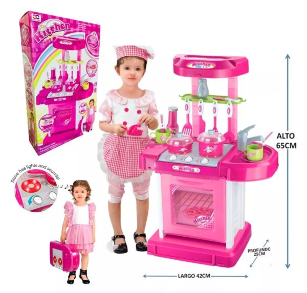 Set De Cocina De Juguete Con Luces Sonido Y Accesorios - Imagen 3