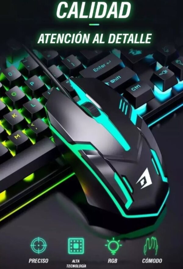 Combo KM180 Teclado Y Mouse Retroiluminado - Imagen 4