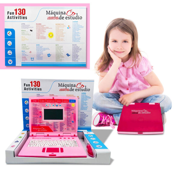 Computador Didactico 130 Funciones Ingles Español Niña Y Niño - Imagen 4