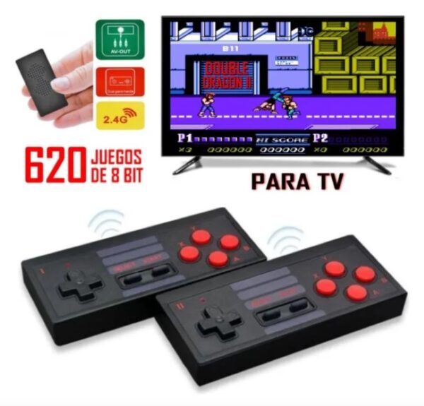 Consola Inalambrica 620 AV Juegos Usb TV 2 Jugadores - Imagen 3
