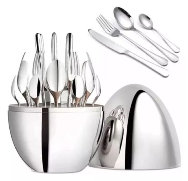 Juego Cubiertos 24pcs Acero Inoxidable Estuche Huevo
