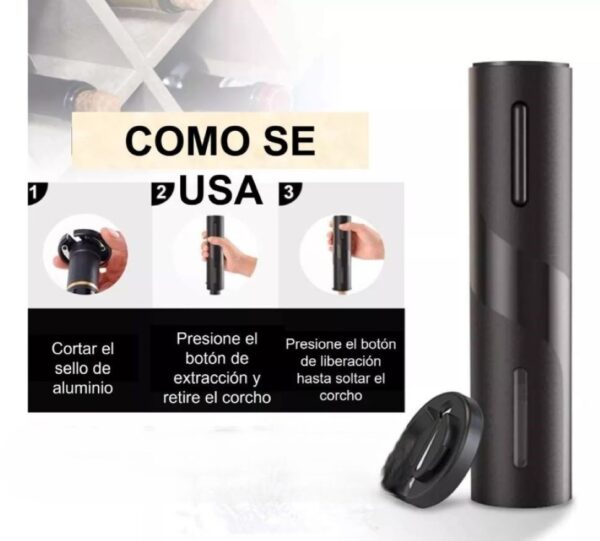 Sacacorcho Electrico Descorchador De Vinos Abridor A Pilas - Imagen 5