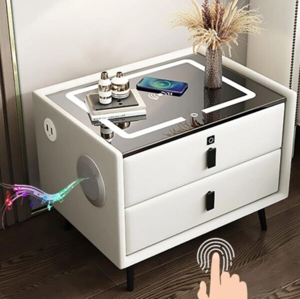 Mesita De Noche Led Inteligente Con Carga Usb Inalambrica - Imagen 3