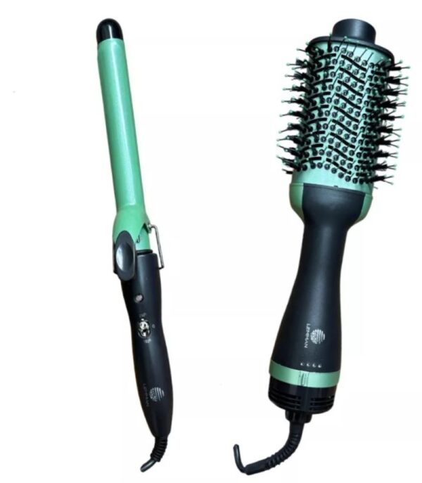 Combo Cepillo Secador Para Cabello Y Pinza Rizadora Aguacate Lemman