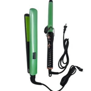 Combo Plancha Para Cabello Y Pinza Rizadora Aguacate Lemman