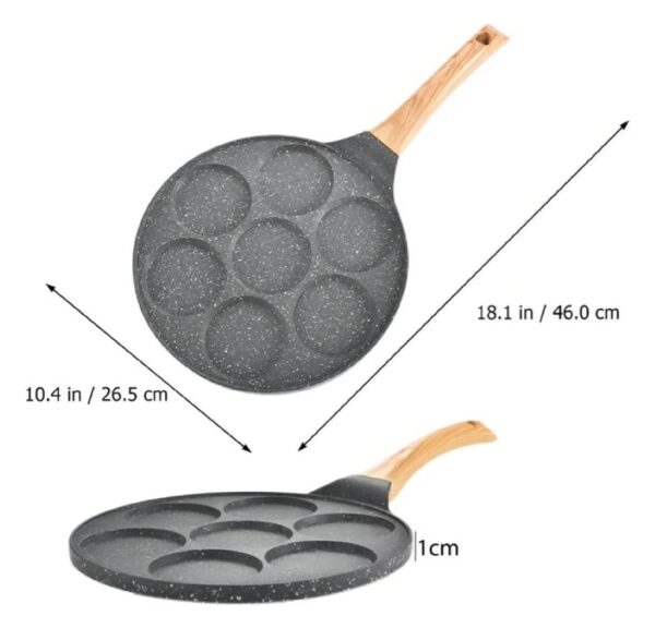 Sarten Antiadherente 7 Puestos Para Huevos Arepas Pancakes - Imagen 3