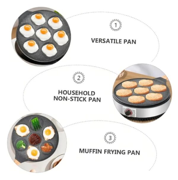 Sarten Antiadherente 7 Puestos Para Huevos Arepas Pancakes - Imagen 2