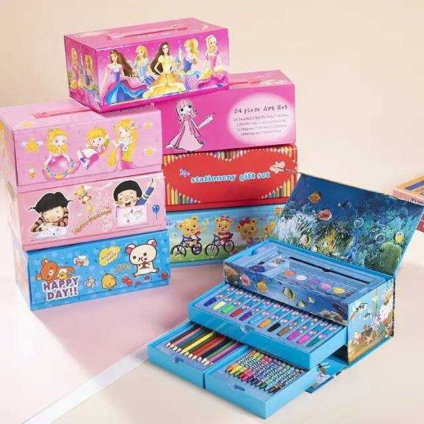 Set Arte Niños Y Niñas Maleta 54 Piezas Crayon Acuarela - Imagen 3