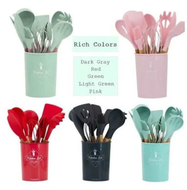 Set Utensilios Cocina Silicona 12 Pz Resistentes Al Calor - Imagen 7
