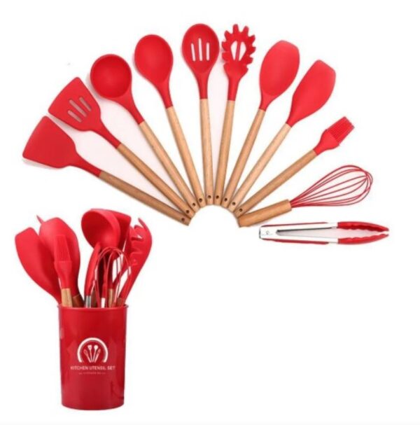 Set Utensilios Cocina Silicona 12 Pz Resistentes Al Calor