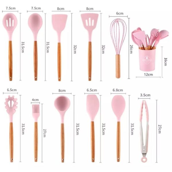 Set Utensilios Cocina Silicona 12 Pz Resistentes Al Calor - Imagen 6