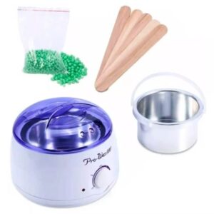 Combo Olla Cera Depiladora Pro Wax Mas Cera Y Aplicadores