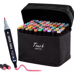 Marcadores Doble Punta X 80 Plumones Punta Pincel