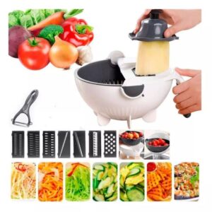 Rallador Picador 9 En 1 Cortador Con Escurridor De Verduras