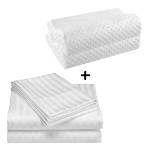 Sabanas Cama Doble Blanco Mas 2 Almohadas Aloe Memory Foam Ortopedica