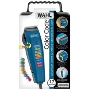Cortadora De Cabello Wahl 17 Piezas Color Code Azul Taper Ajustable Case Y Tijeras