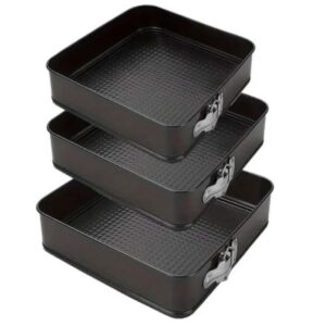 Juego 3 Moldes Cuadrados Para Tortas Desmontables