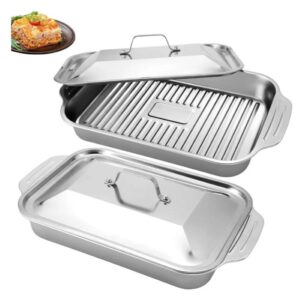 Bandeja Con Tapa En Acero Para Horno Parrilla Buffet