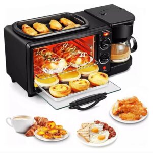 Maquina Para Hacer Desayuno 3 En 1 Horno Cafetera Sarten