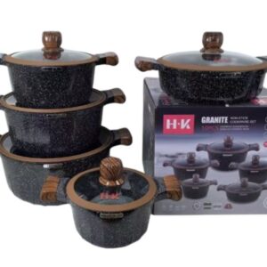 Juego De Ollas De Granito X 10 Pcs Antiadherente De Aluminio