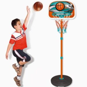 Juego Baloncesto Niños Con Pelota Y Pie De Metal Altura Regulable