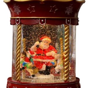 Lampara Navideña Diseño Carrusel Santa Claus Luz y Sonido