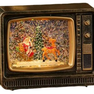 Lampara Navideña Diseño Televisor Retro Luz Y Sonido