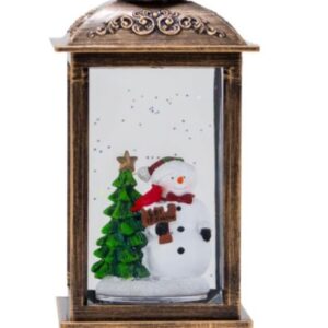 Farol Navideño Diseño Muñeco De Nieve Luz y Sonido