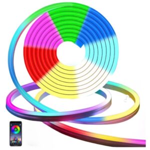 Tira De Luz Led RGB De Neón Ip65 Flexible Bluetooth De 5m
