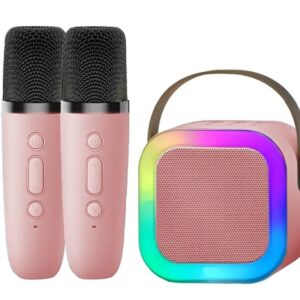 Parlante Karaoke Inalámbrico LED Con 2 Micrófonos Bluetooth