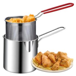 Olla Freidora De Acero Inoxidable Con Cesta Coladora 1.2 LT