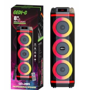 Parlante Portátil GD-2889 8 Pulgadas x 3 Pantalla Led RGB Micrófono