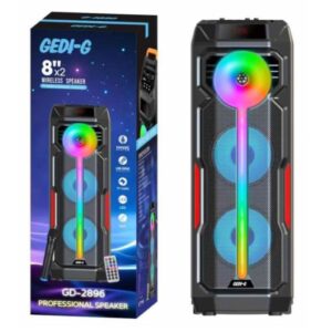 Parlante Portátil GD-2886 8 Pulgadas x 2 Pantalla Led RGB Micrófono