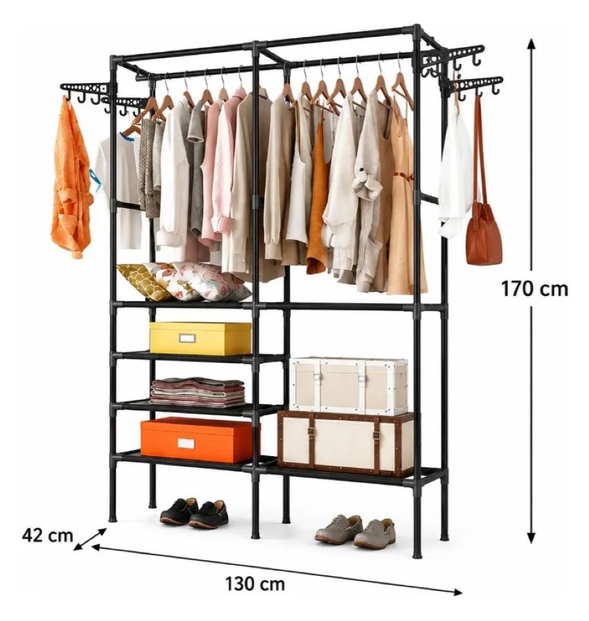 Clóset Multifuncional Metálico Organizador 2 cuerpos - Imagen 2