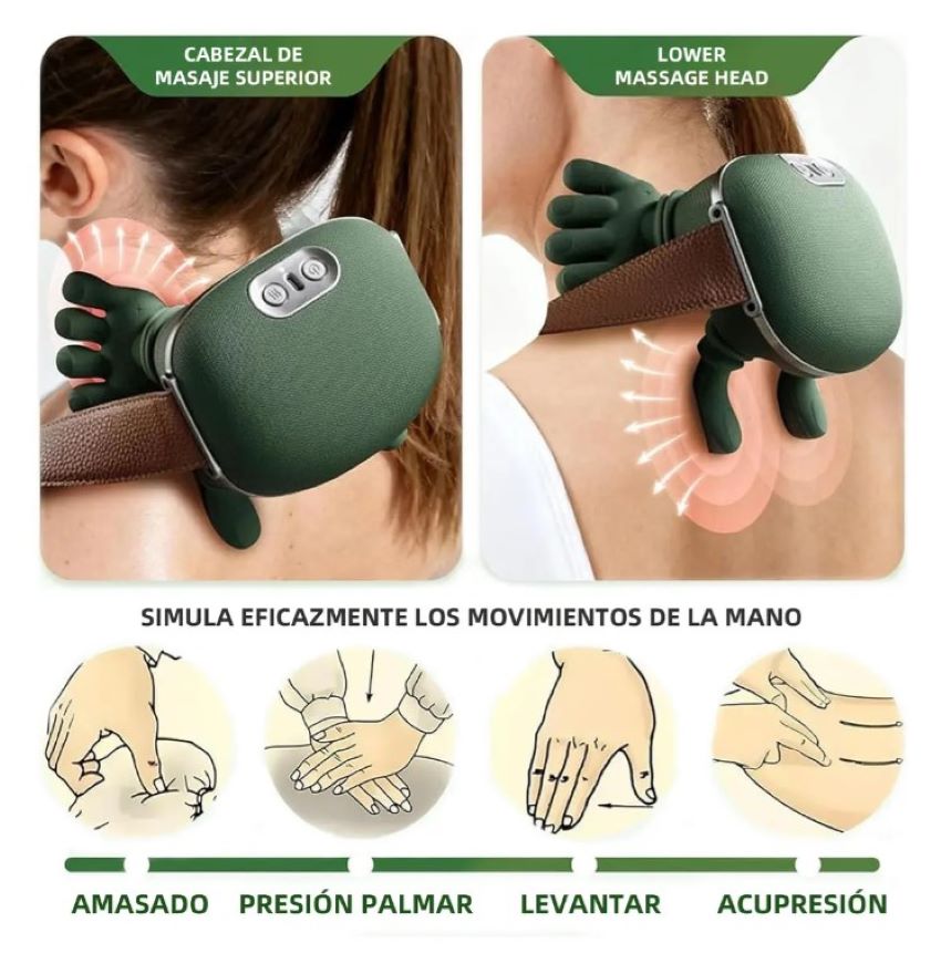 Masajeador Eléctrico Cuello Hombros Manitos Portátil - Imagen 4