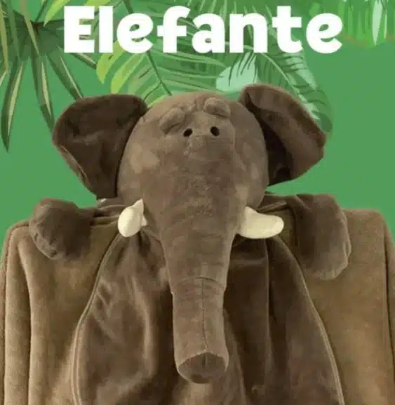 Peluche 2 En 1 Con Cobija Incluida Cojín Animalitos Elefante - Imagen 4