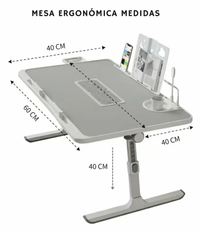 Mesa Para Computador Multifuncional Plegable Ajustable - Imagen 3
