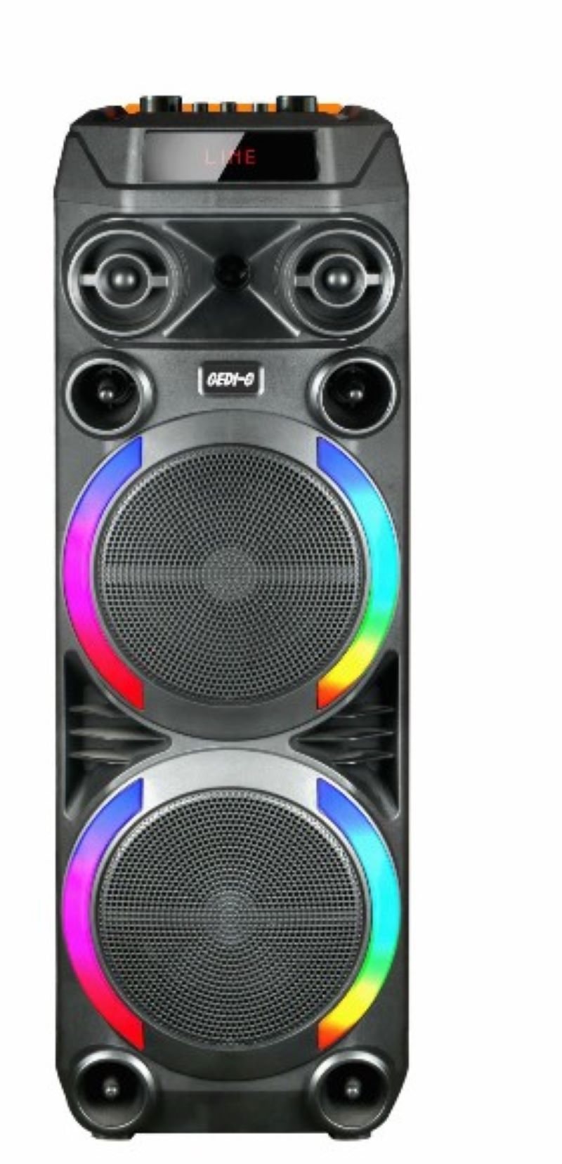 Parlante Portátil GD-2897 8 Pulgadas x 2 Led RGB Micrófono - Imagen 2