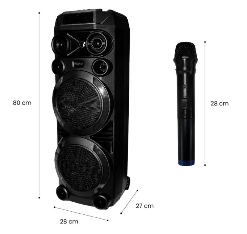 Parlante Portátil GD-2897 8 Pulgadas x 2 Led RGB Micrófono - Imagen 3