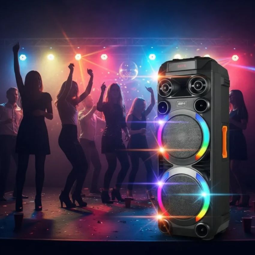 Parlante Portátil GD-2897 8 Pulgadas x 2 Led RGB Micrófono - Imagen 5