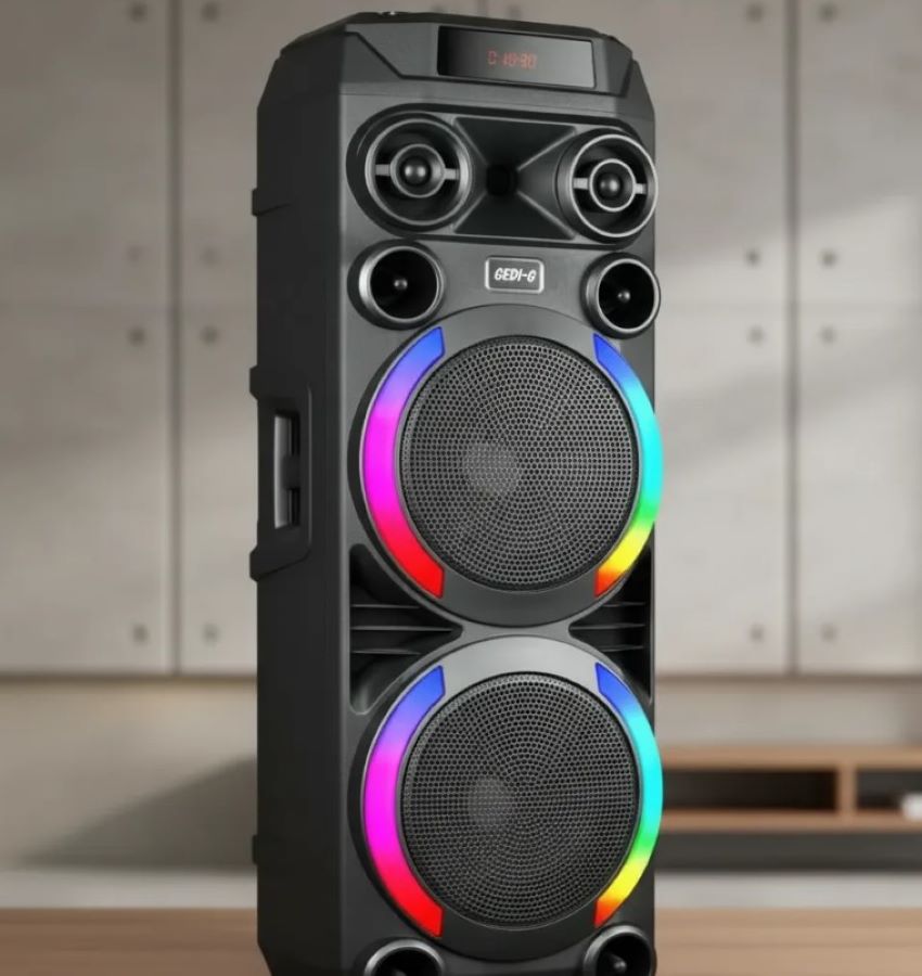 Parlante Portátil GD-2897 8 Pulgadas x 2 Led RGB Micrófono - Imagen 6