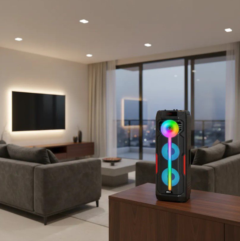 Parlante Portátil GD-2896 8 Pulgadas x 2 Led RGB Micrófono - Imagen 4