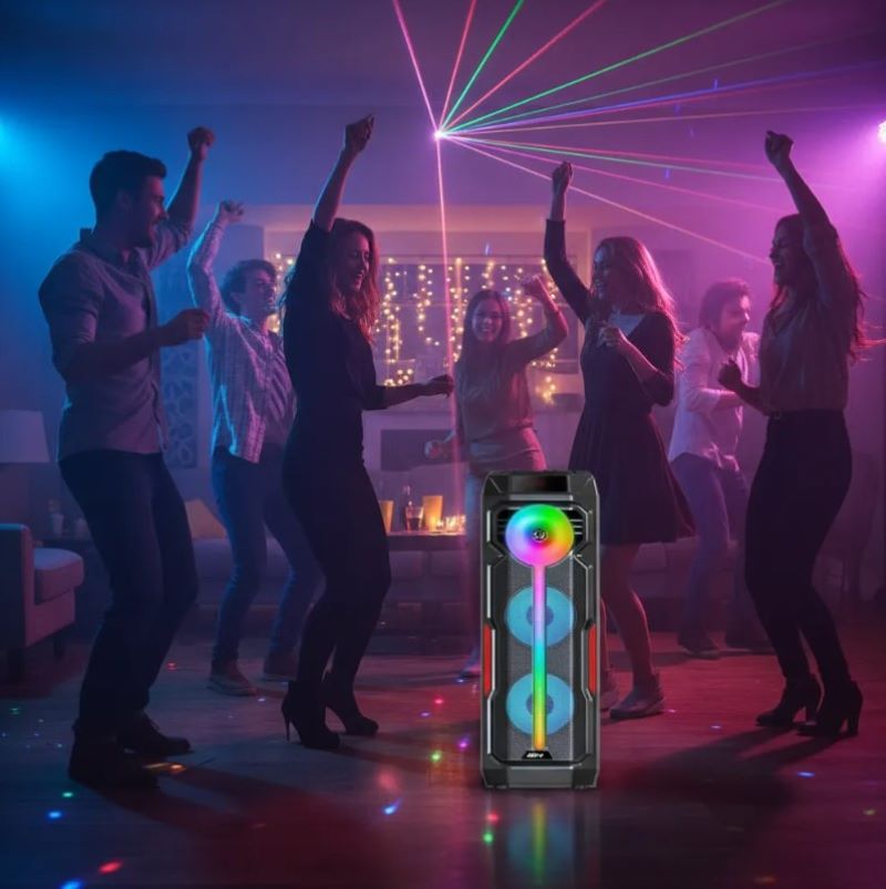 Parlante Portátil GD-2896 8 Pulgadas x 2 Led RGB Micrófono - Imagen 6
