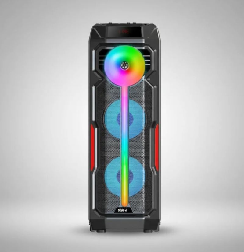 Parlante Portátil GD-2896 8 Pulgadas x 2 Led RGB Micrófono - Imagen 7